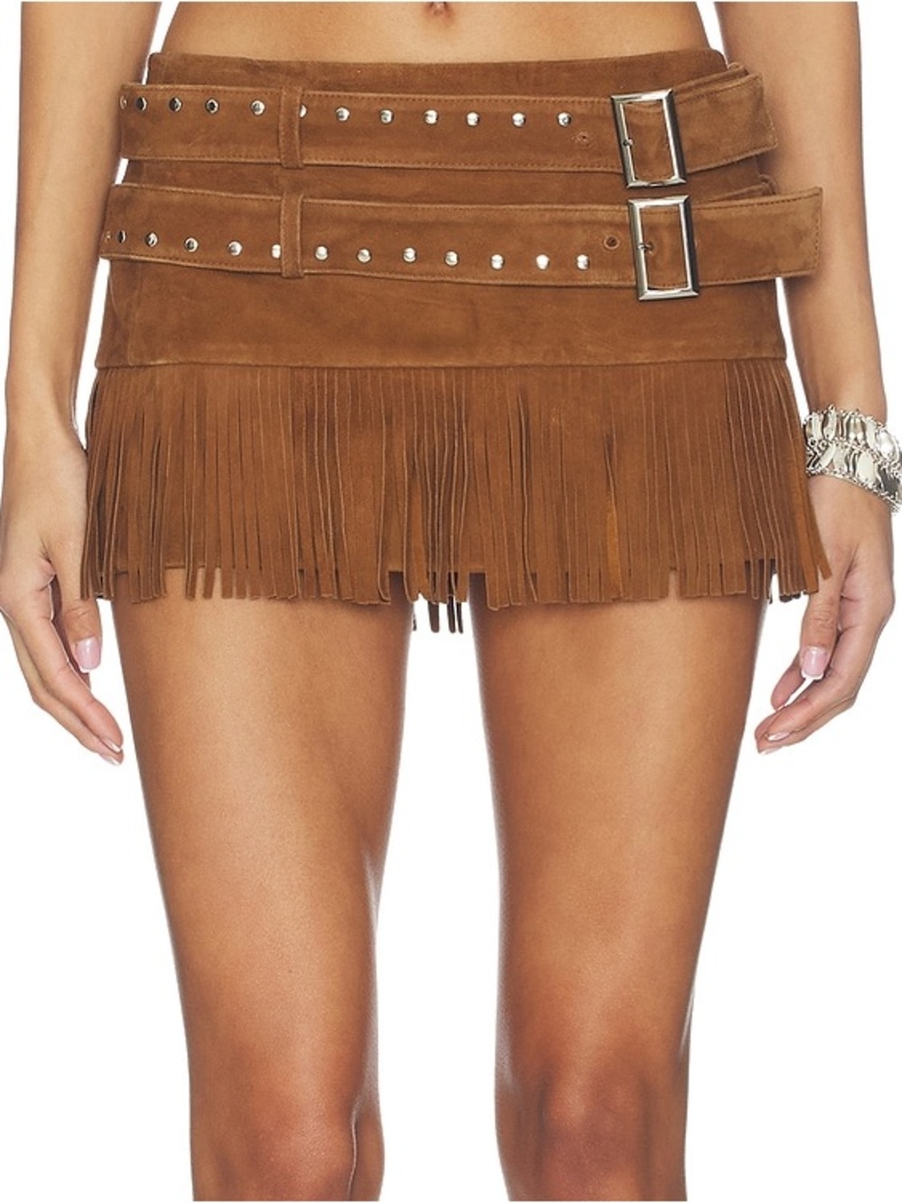 Lamarque x REVOLVE Isa Double Belted Micro Suede Skirt